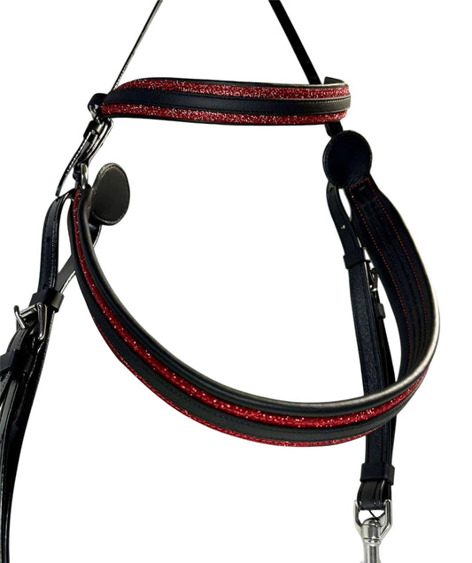 Straight across breast collar & Browband Set. Choose your base color colored padding.